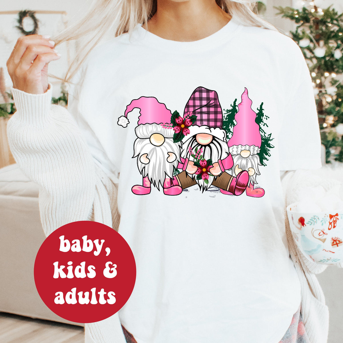 Festive Pink Gnomes (MORE COLOURS & STYLES)
