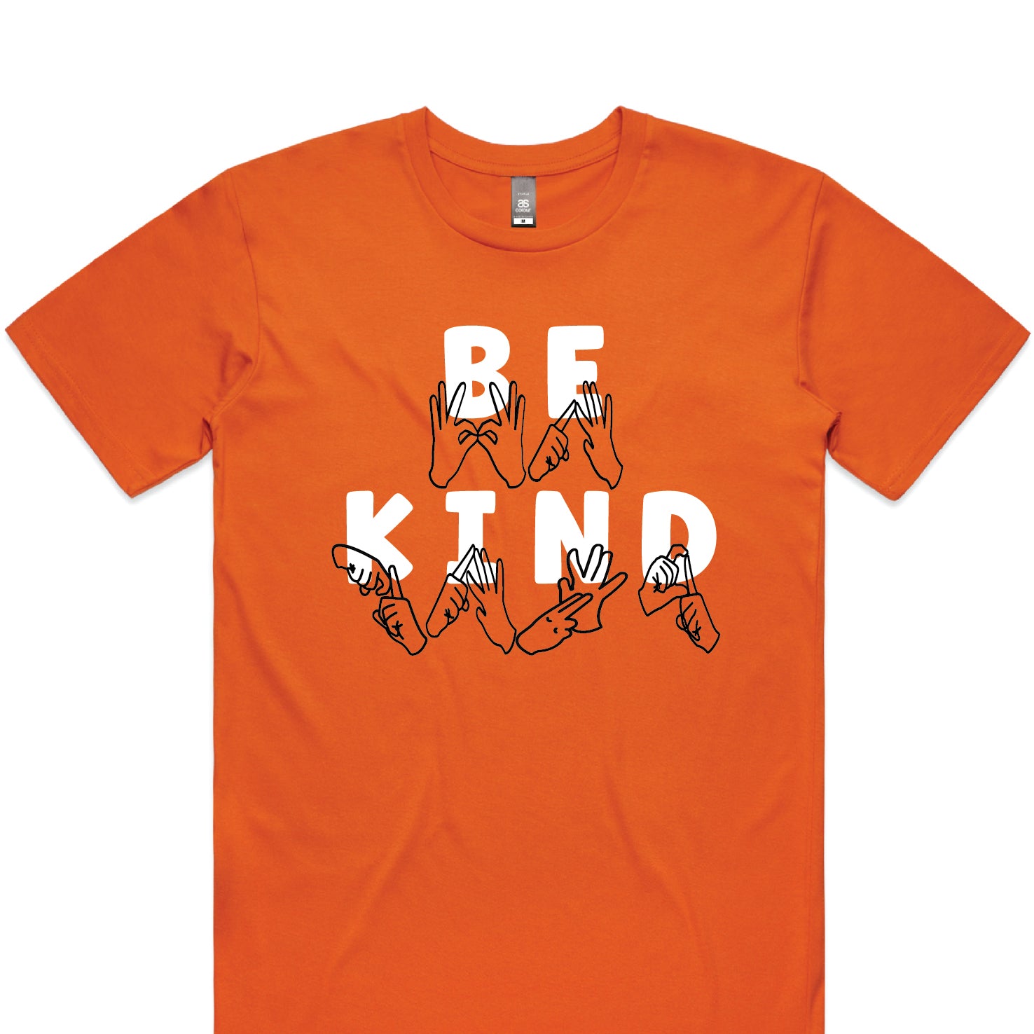 AUSLAN Be Kind T-Shirt, Harmony Day - 21st March, Orange Harmony Day T-Shirt, Everyone Belongs, School T-Shirt, Australian Sign Language