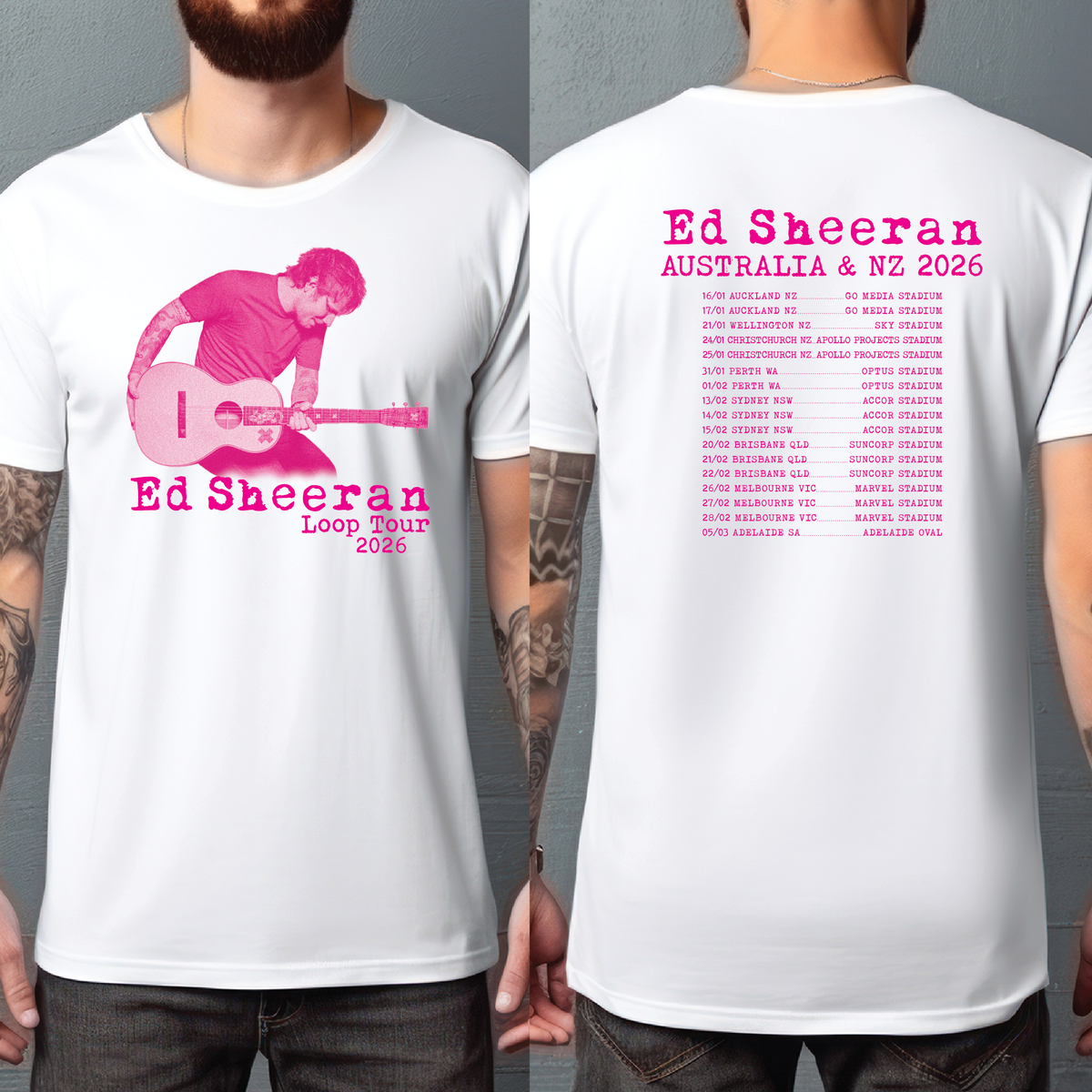 Ed Sheeran Loop Australian & NZ Tour 2026 (MORE COLOURS & STYLES)