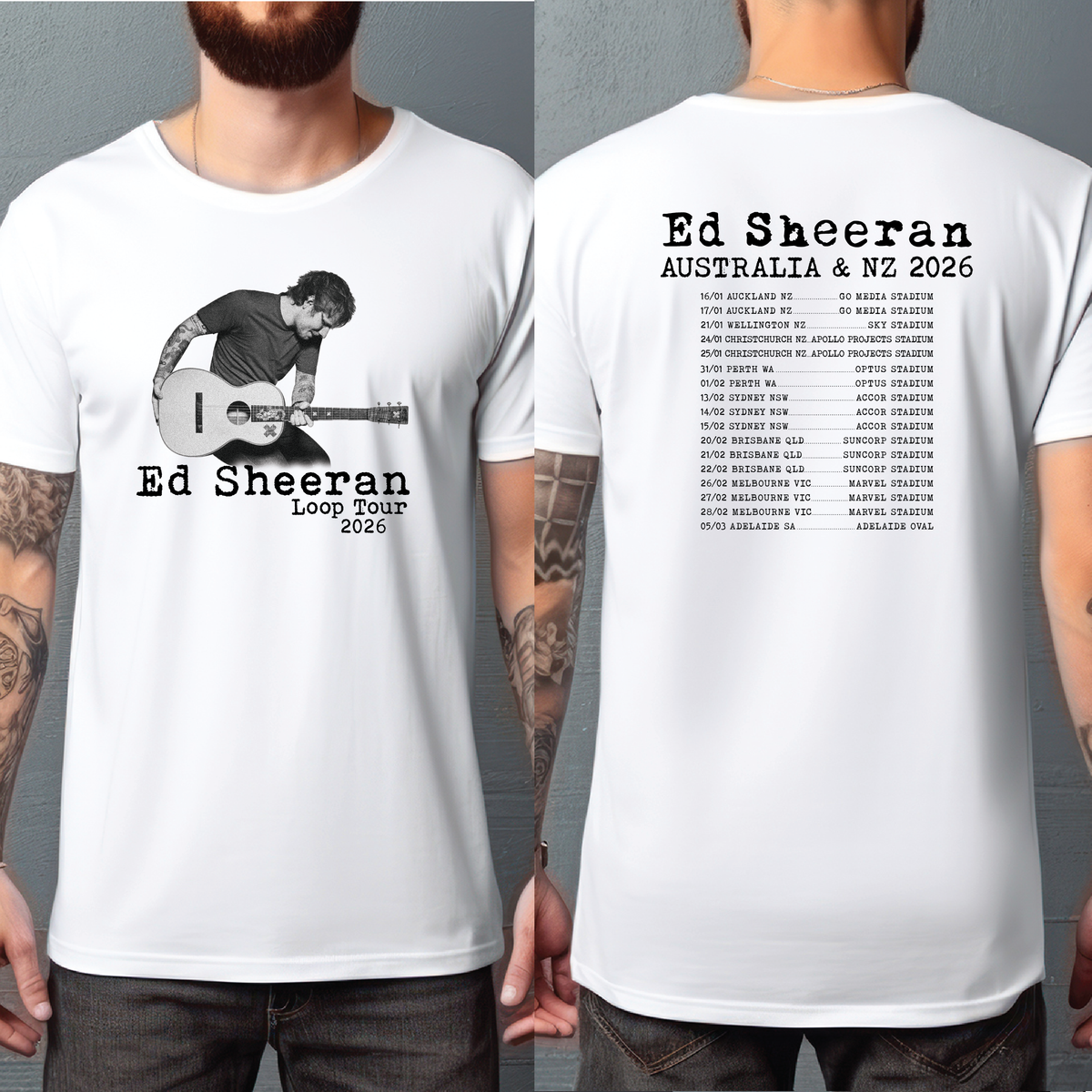 Ed Sheeran Loop Australian & NZ Tour 2026 (MORE COLOURS & STYLES)