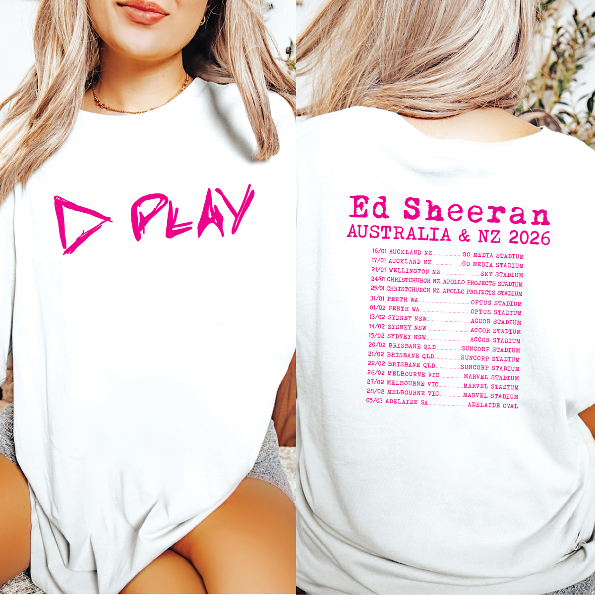 Ed Sheeran Play Album Australian & NZ Tour 2026 (MORE COLOURS & STYLES)