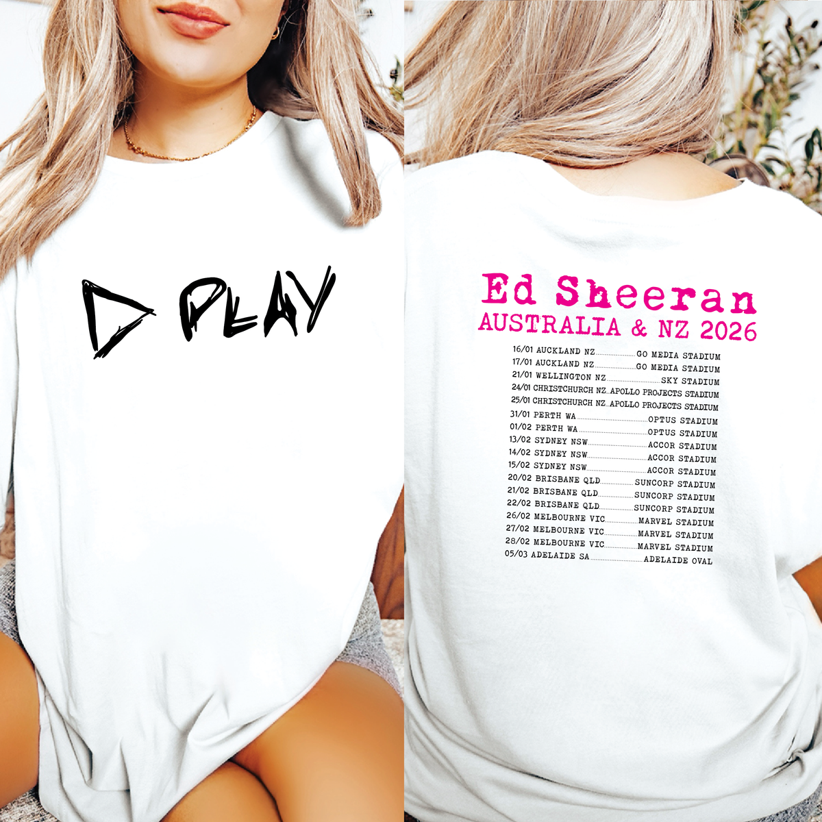 Ed Sheeran Play Album Australian & NZ Tour 2026 (MORE COLOURS & STYLES)