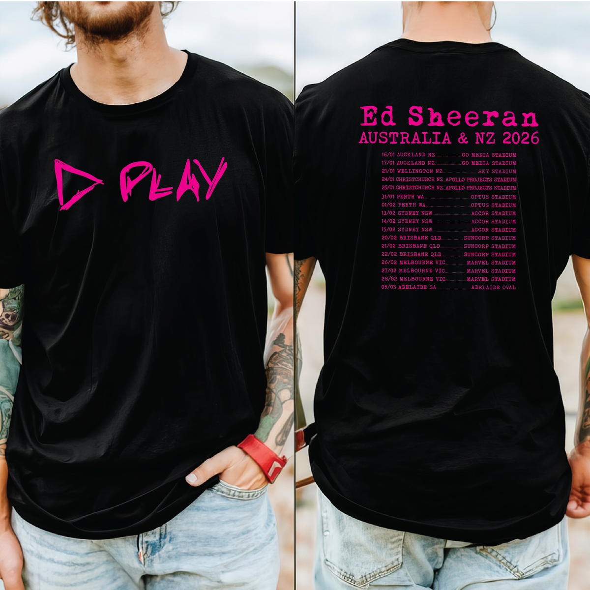 Ed Sheeran Play Album Australian & NZ Tour 2026 (MORE COLOURS & STYLES)