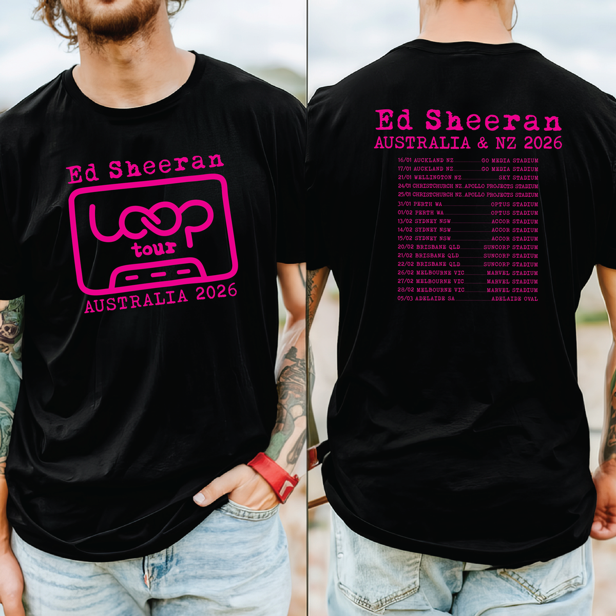 Ed Sheeran Loop Australian & NZ Tour 2026 (MORE COLOURS & STYLES)
