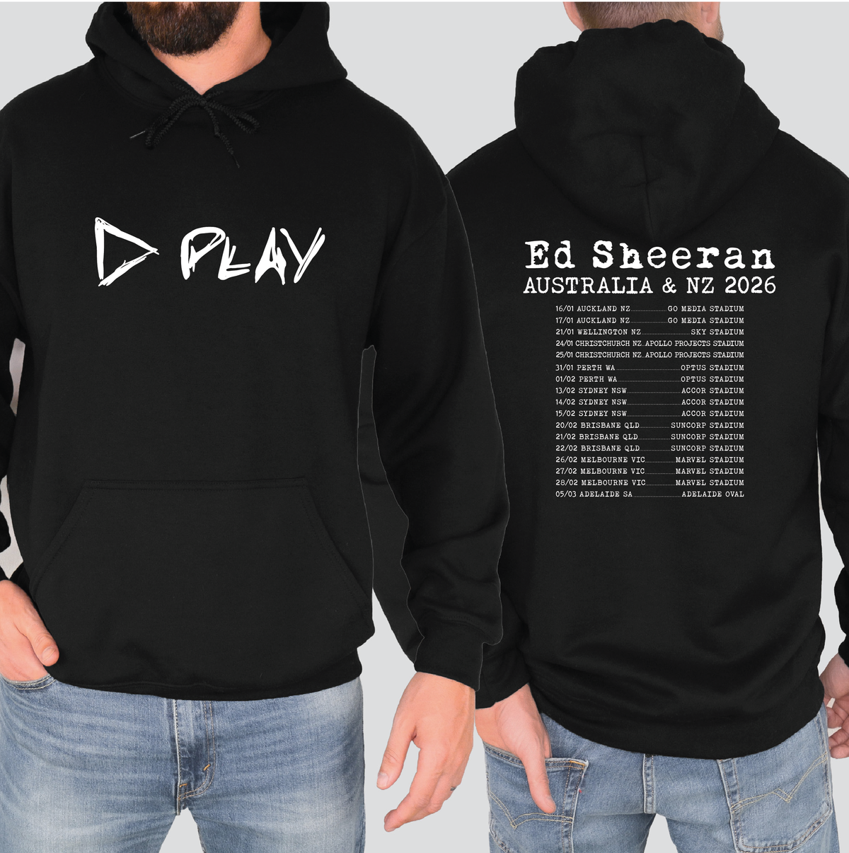 Ed Sheeran Play Album Australian & NZ Tour 2026 (MORE COLOURS & STYLES)