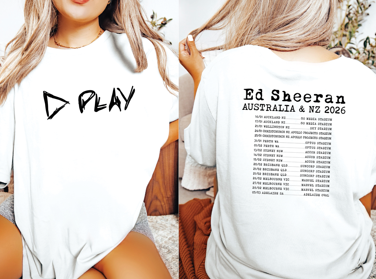 Ed Sheeran Play Album Australian & NZ Tour 2026 (MORE COLOURS & STYLES)