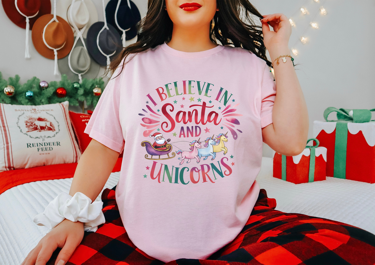 *MORE COLOURS AVAILABLE* I Believe in Santa and Unicorns T-Shirt