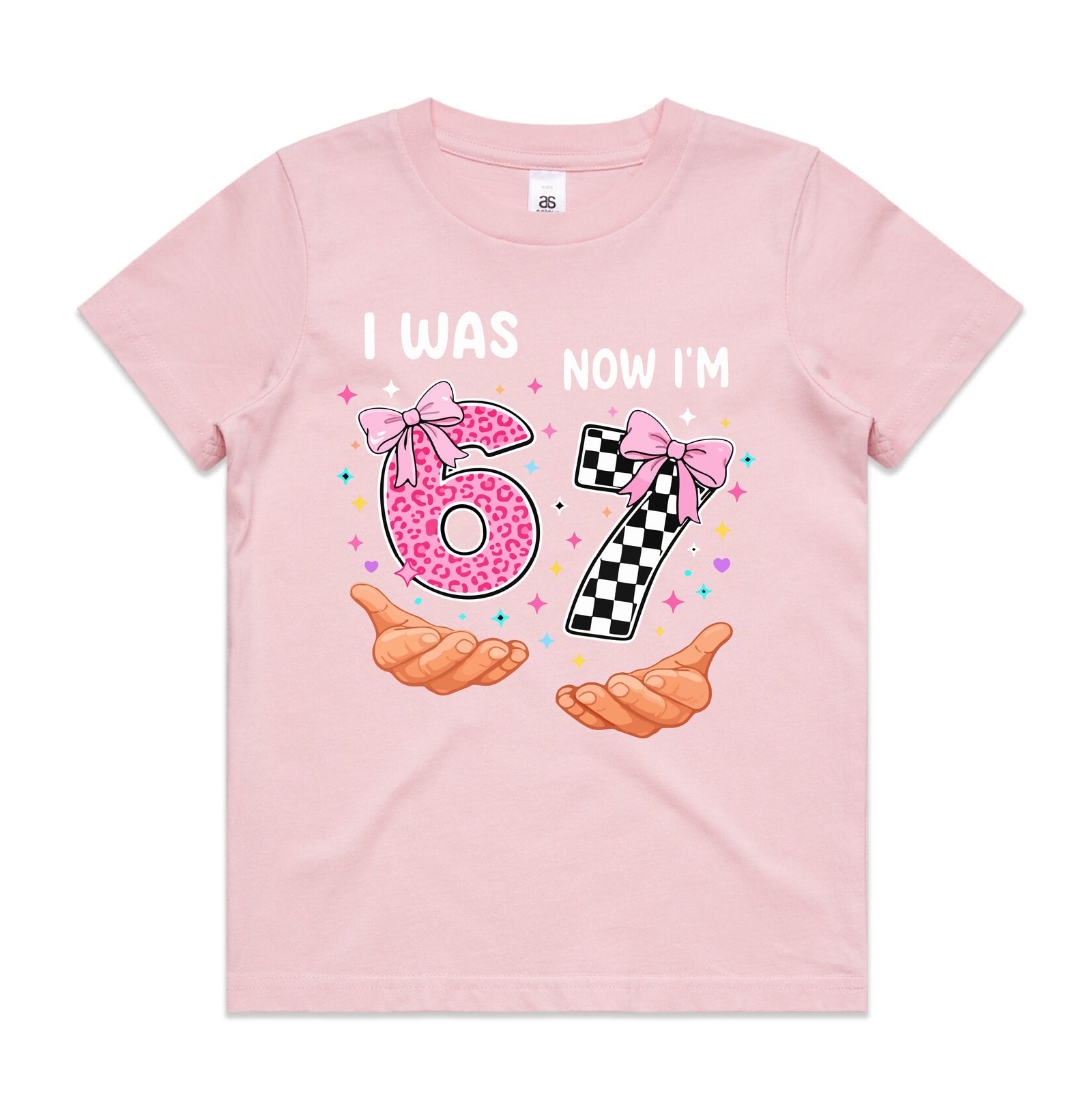 7th Birthday Shirt Girl Australia | I Was 6 Now I’m 7 | Pink Birthday Outfit Kids Tee | Age 7 Birthday Shirt