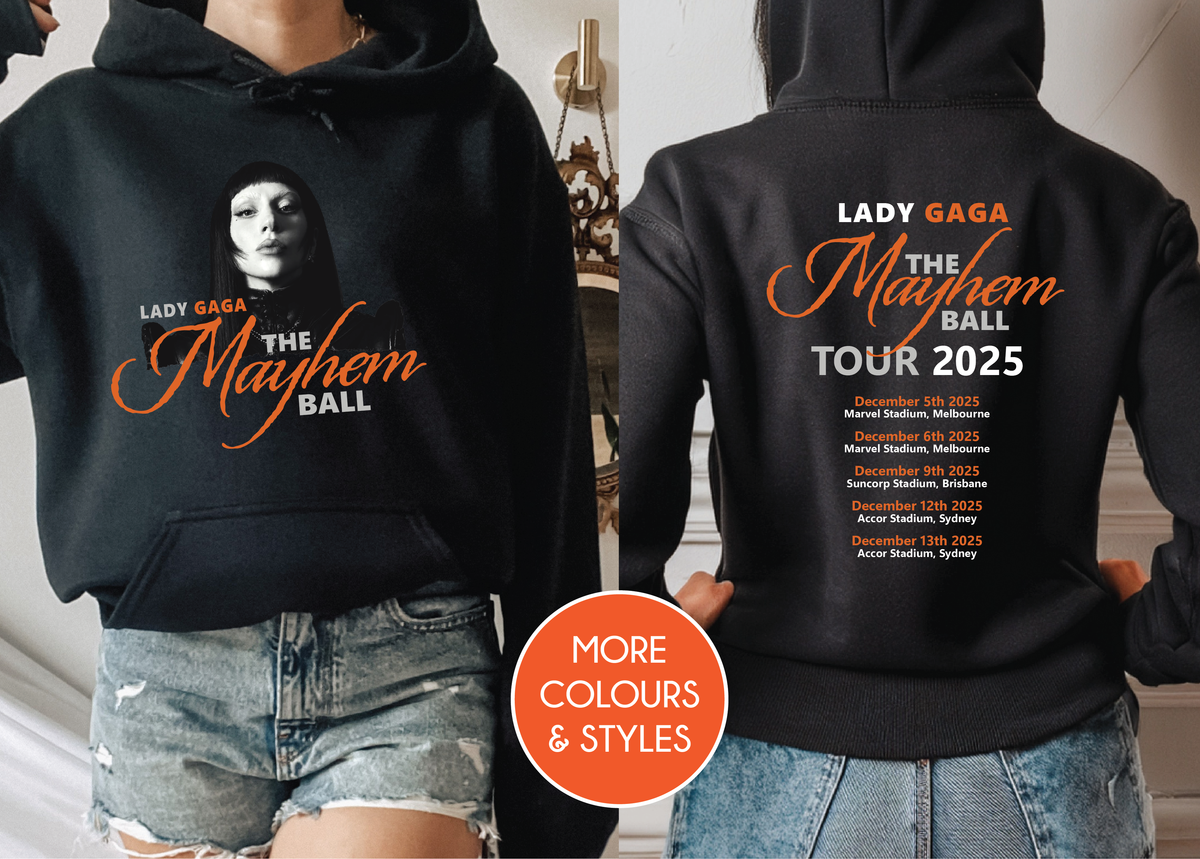 Lady Gaga Australian Tour 2025, Front and back design