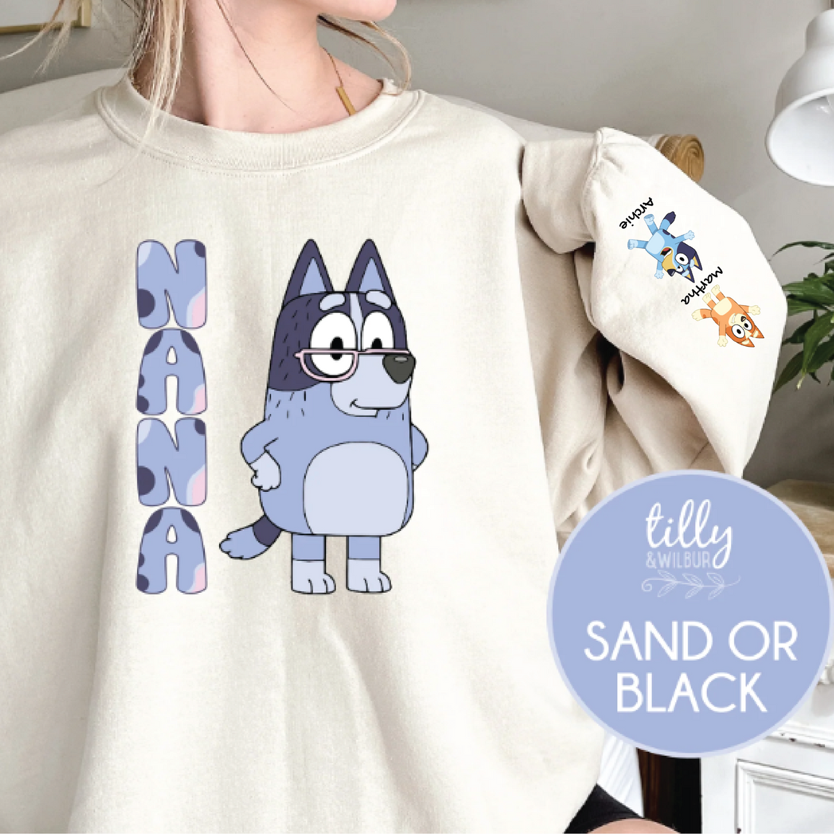 Nana Christine Jumper (Bluey's Nana) Personalised With Kids Names