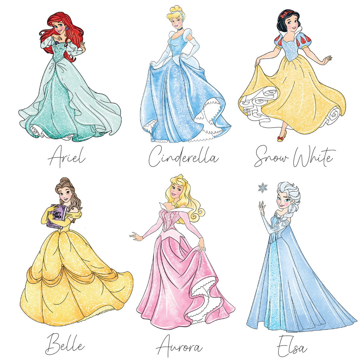 Princess Dad (Disney Princess Characters) Personalised With Kids Names Black Hoodie