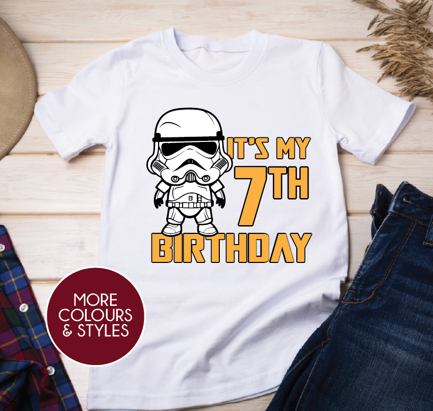Star Wars Birthday With Custom Age (Choose your colour, size & style)