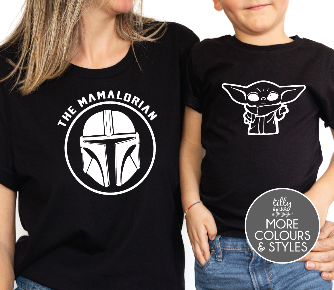 The Mamalorian & Matching Yoda (Mix & Match Your Colours, Sizes & Styles)