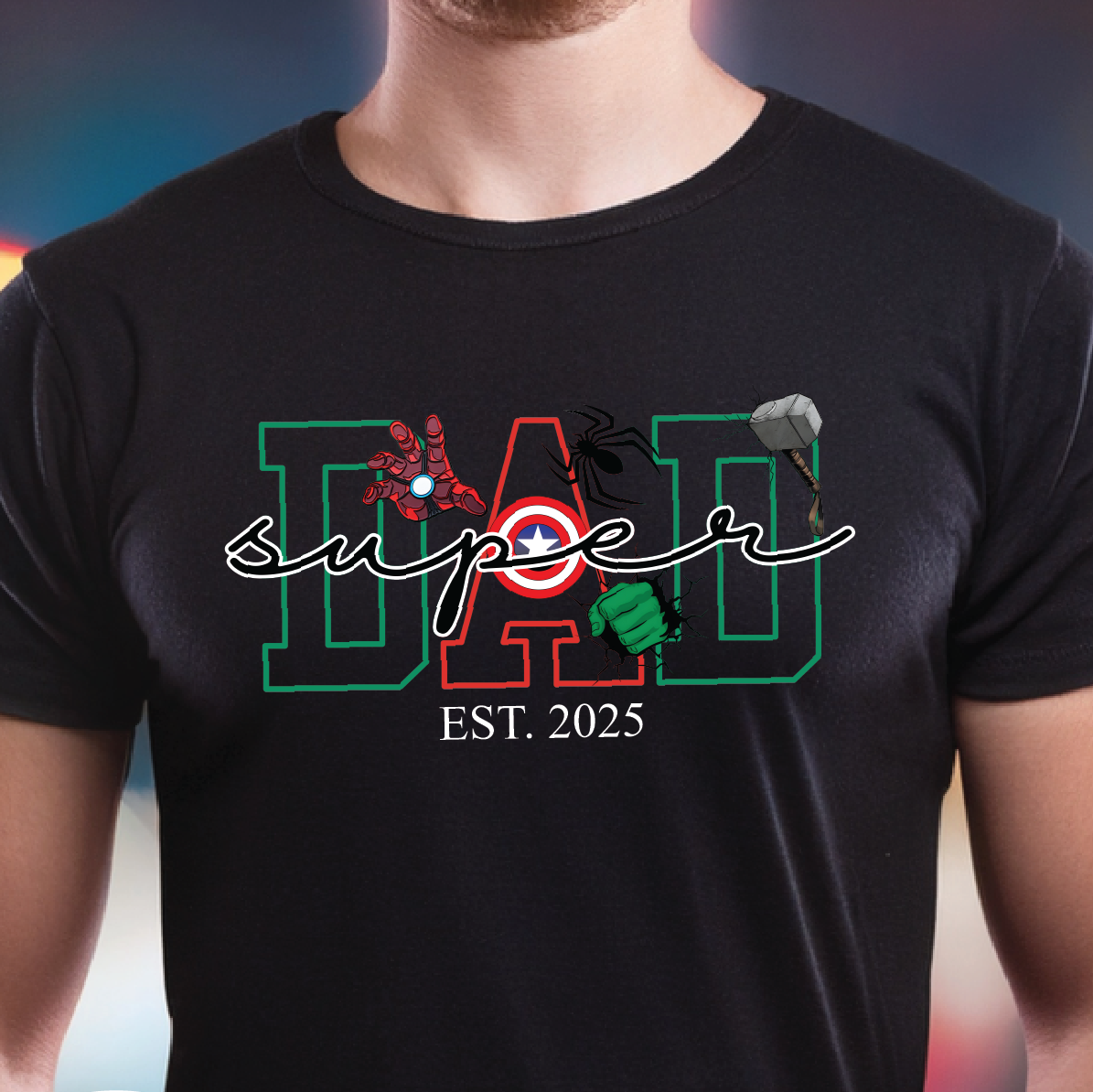 Super Dad with Est Year (MORE COLOURS & STYLES)
