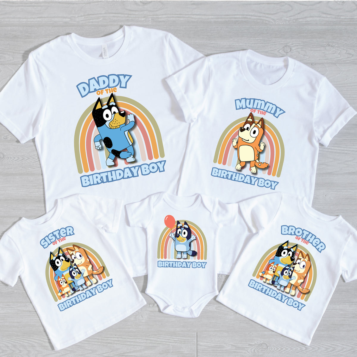 Birthday Boy Bluey Family Birthday (MORE COLOURS & STYLES)