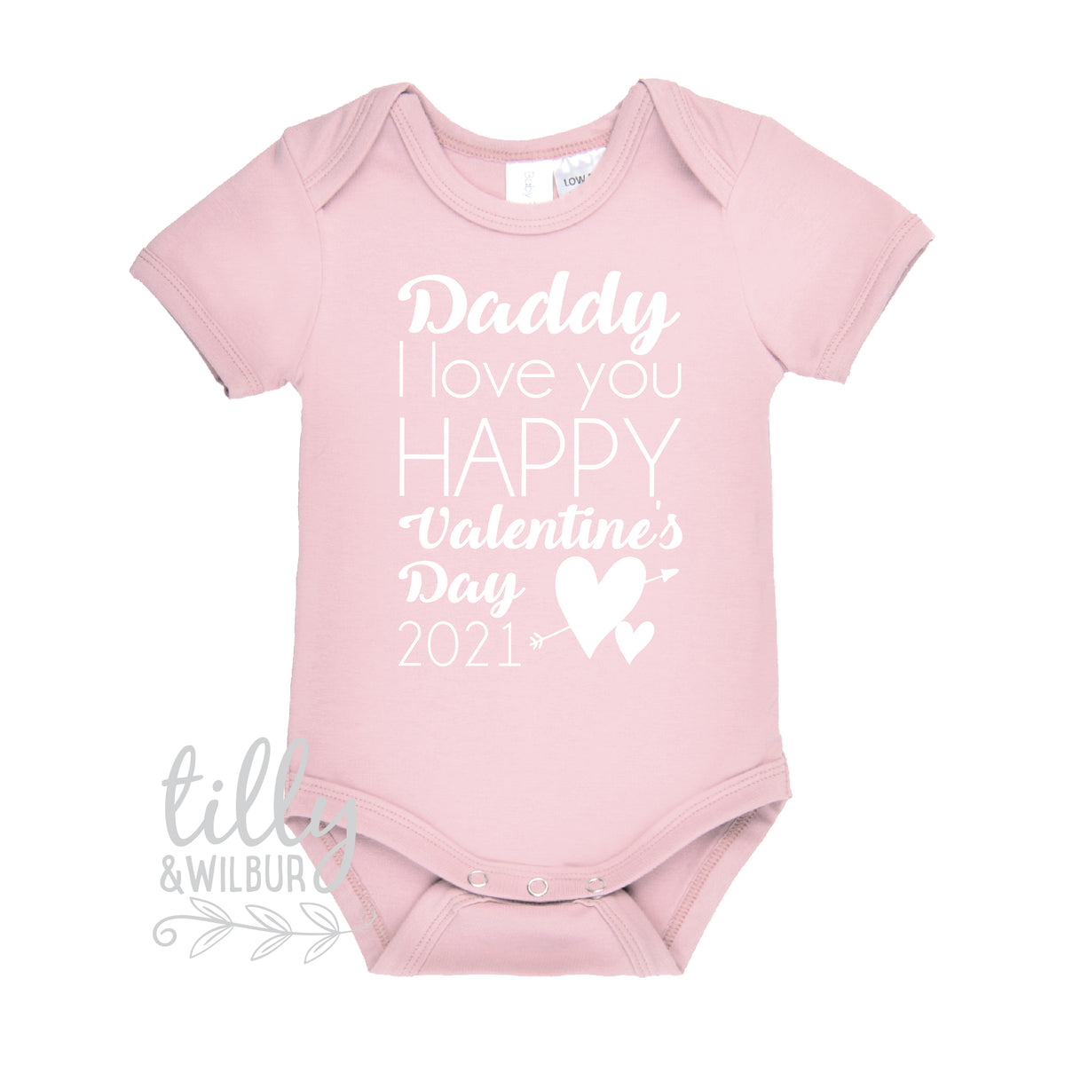 Daddy I Love You Happy Valentine's Day 2025 Baby Bodysuit