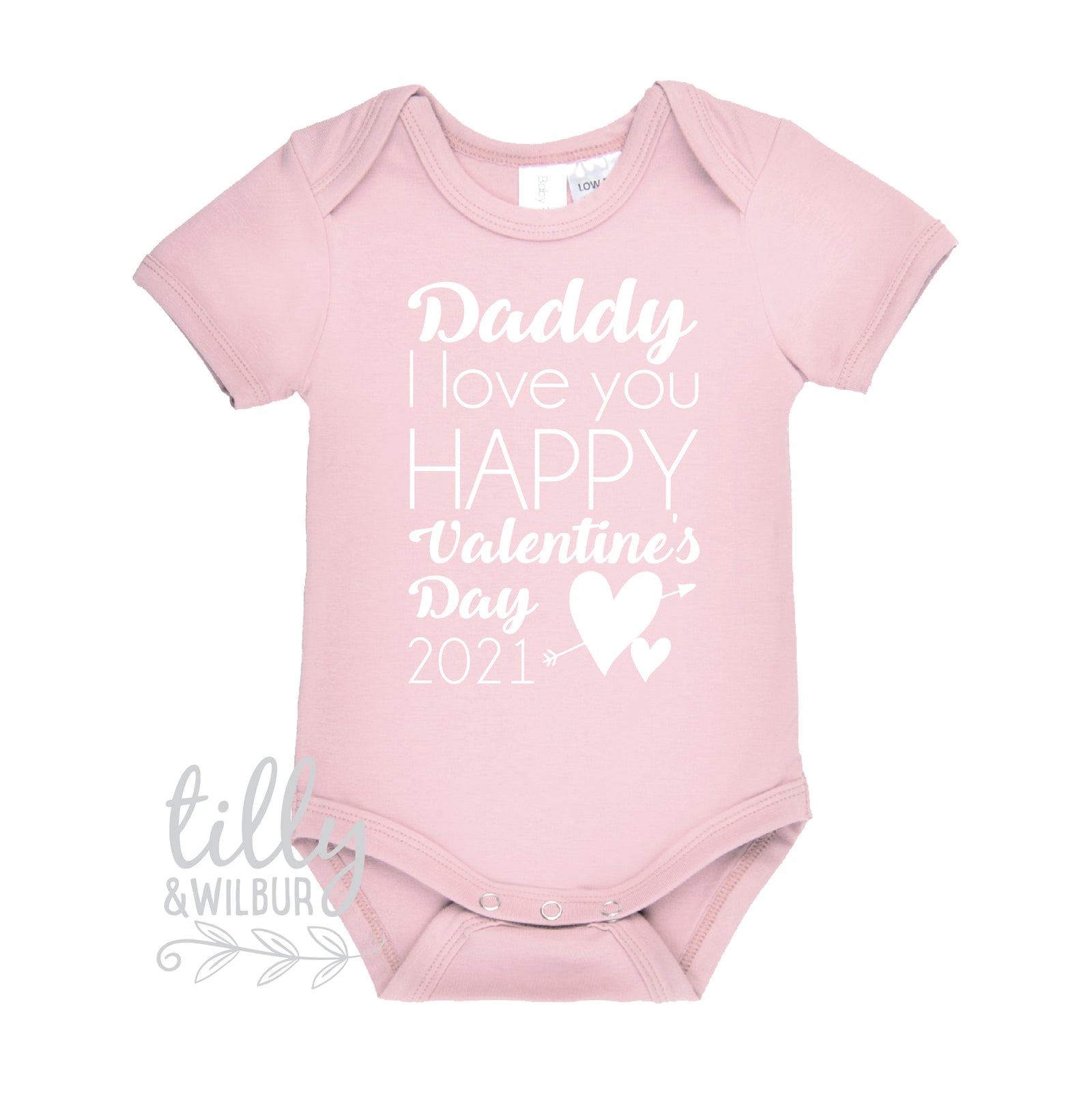 Daddy I Love You Happy Valentine's Day 2025 Baby Bodysuit