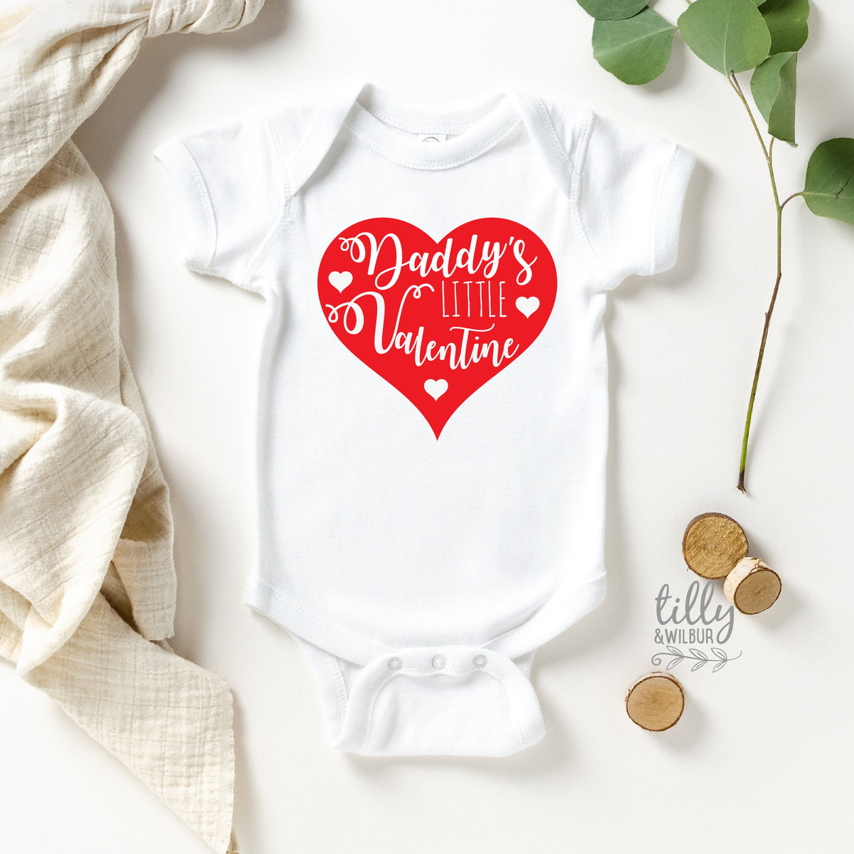 Daddy's Little Valentine with Red Print
