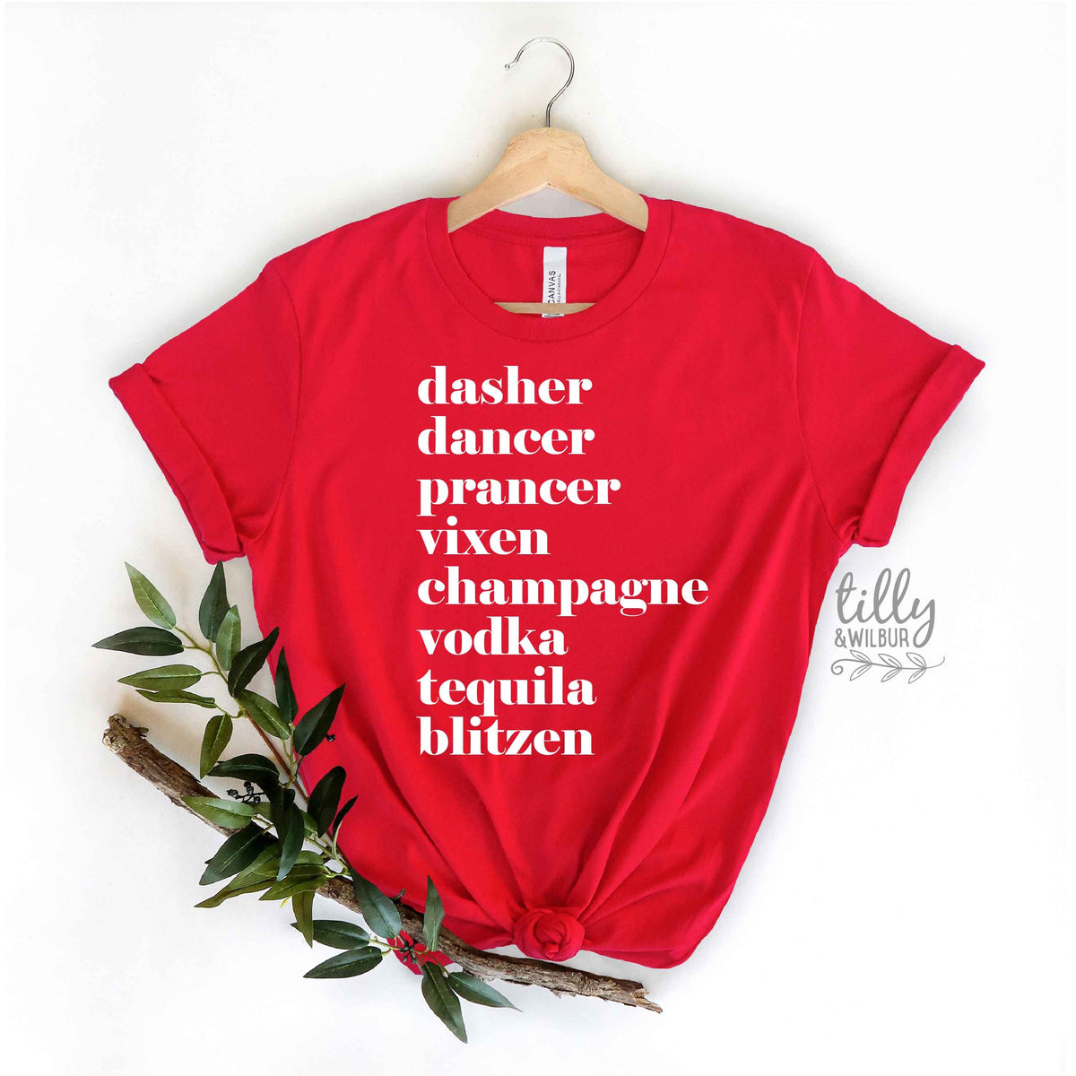 *MORE COLOURS AVAILABLE* Dasher Dancer Prancer Funny Women's Christmas Drinking T-Shirt