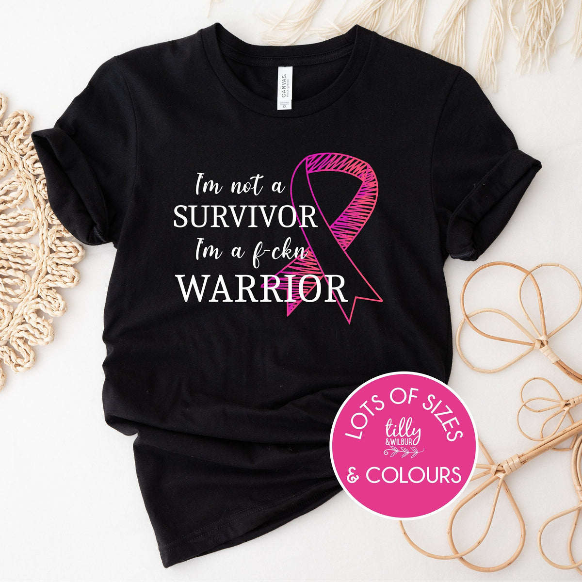 I'm Not A Survivor I'm A Warrior T-Shirt, Cancer T-Shirt, Breast Cancer Awareness T-Shirt, Pink Ribbon T-Shirt, I'm A Survivor Shirt, Strong