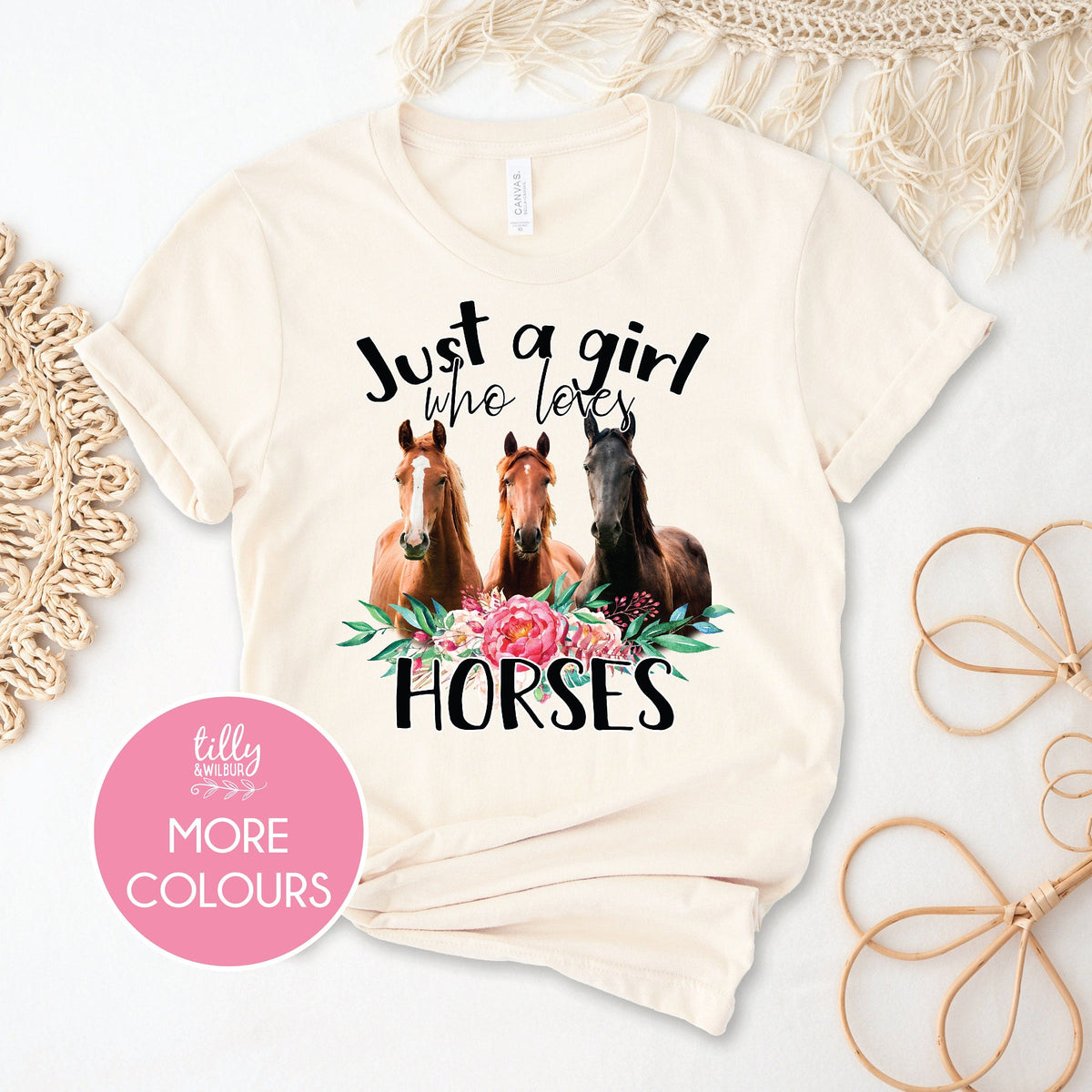 Horse T-Shirt, Women's Men's Kids, Equestrian Gift, Horse Riding T-Shirt, Just A Girl Who Loves Horses, Horse Art, Horse Owner, Horse Gift