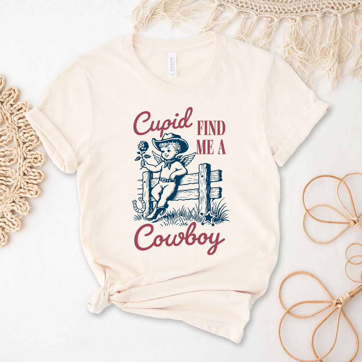 Cupid Find Me A Cowboy T-Shirt, Valentine's Day T-Shirt, Cupid Valentine's T-Shirt, Cowboy T-Shirt, Funny Valentine's TShirt, Cute Cupid Tee