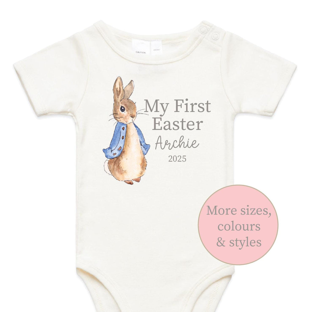 Personalised 1st Easter Baby Bodysuit, First Easter Baby Bodysuit, Newborn Easter Gift, 1st Easter Outfit, Baby's 1st Easter, Bunny Rabbit