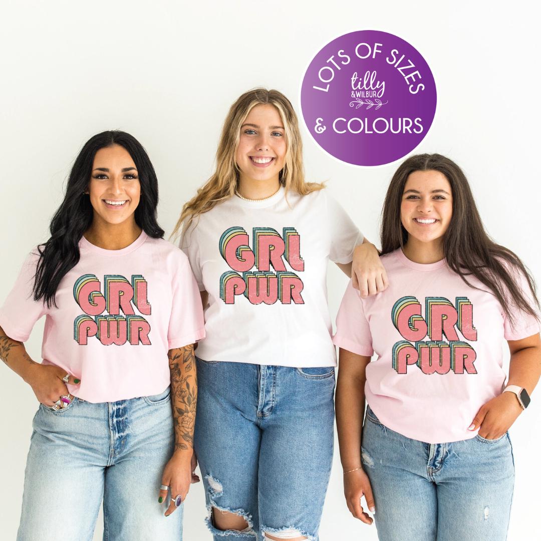 GRL PWR, International Women's Day t-shirt, Women's Day, International Women's Day, Fashion Women's T-Shirt, Strong Women, Girl Power, Retro
