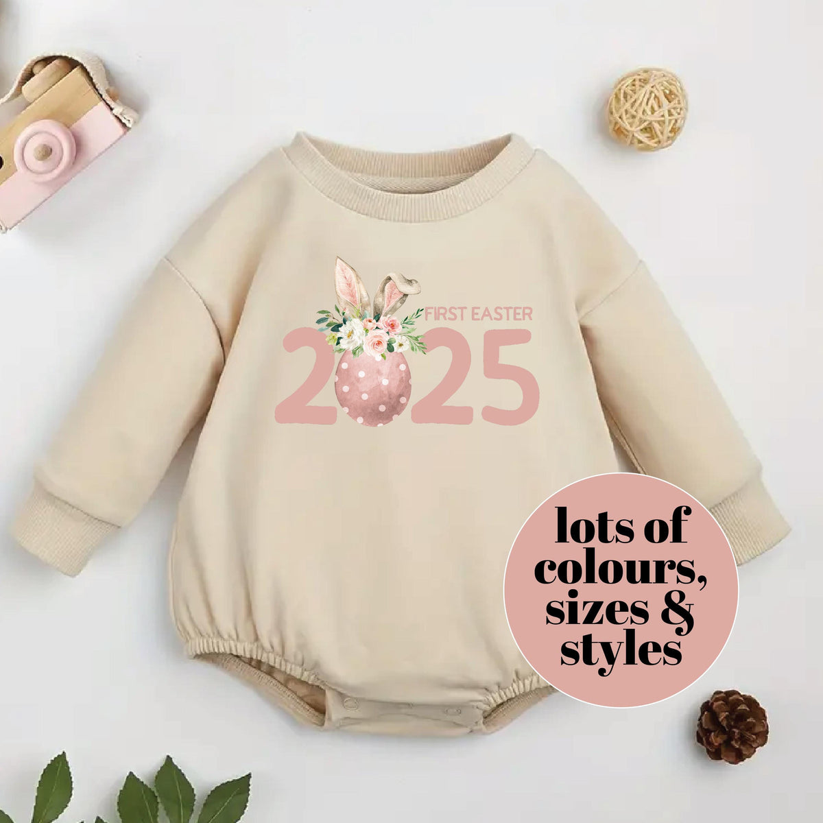 My 1st Easter 2025 Bodysuit, My First Easter 2025 Bodysuit, Newborn Easter Gift, 1st Easter Gift, Baby's 1st Easter, Watercolour Bunny Ears