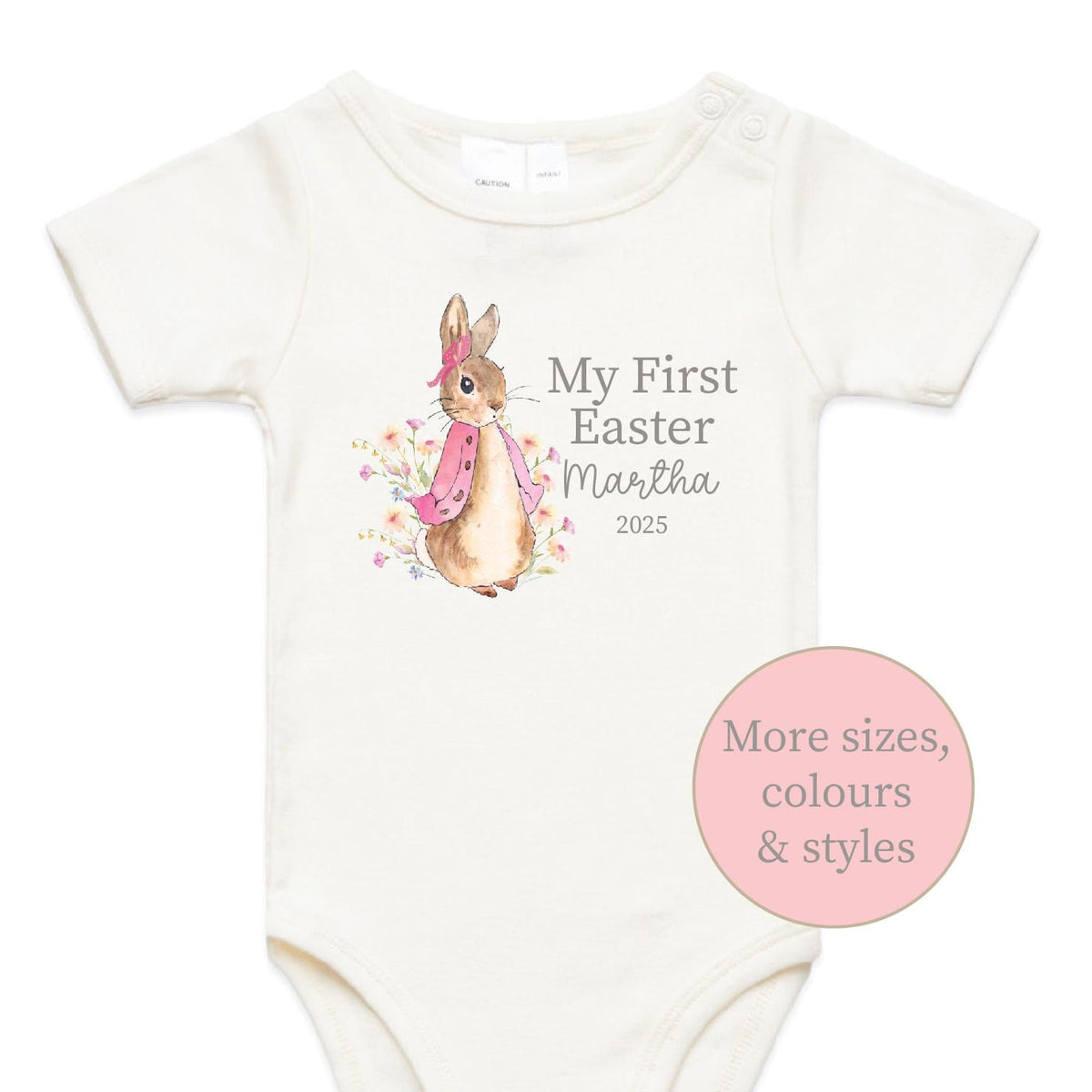 Personalised 1st Easter Baby Bodysuit, First Easter Baby Bodysuit, Newborn Easter Gift, 1st Easter Outfit, Baby's 1st Easter, Bunny Rabbit