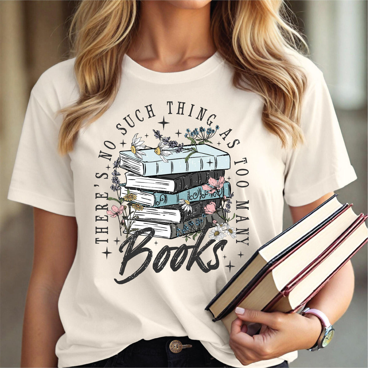 There's No Such Thing As Too Many Books T-Shirt, Book Week T-Shirt, Book Lover T-Shirt, Reading T-Shirt, Librarian TShirt, Teacher Book Week