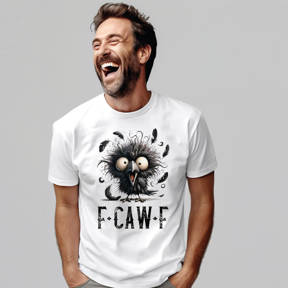 Funny Crow F-Caw-F T-Shirt – Hilarious Bird Tee, Lots of Colours and Sizes, Perfect Gift for Crow & Bird Lovers! Sarcasm Gift, Crazy Crow