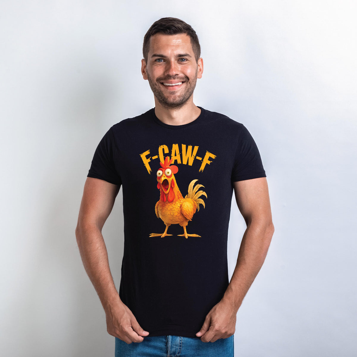 Funny Chicken F-Caw-F T-Shirt – Hilarious Farm Animal Tee, Lots of Colours & Sizes, Perfect Gift for Chicken Lovers, Crazy Chicken T-Shirt