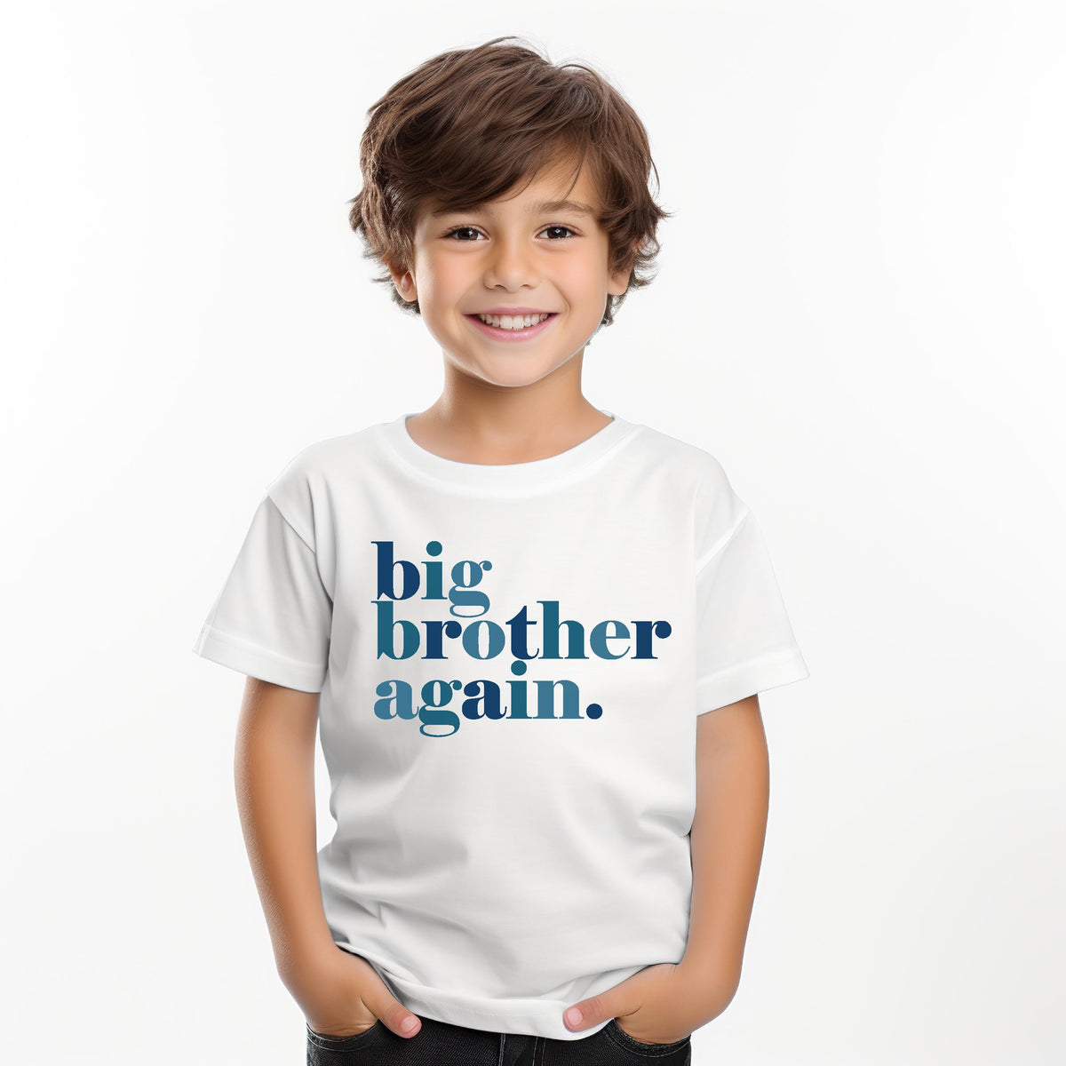 Big Brother Again T-Shirt | Pregnancy Announcement Tee | Kids & Adult Sizes | Custom Sibling Reveal Shirt | Family Baby News Gift | Colours