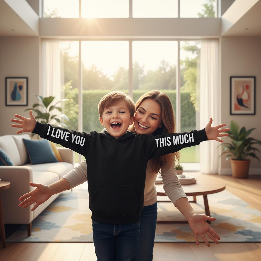 Australian Exclusive: I Love You This Much Hoodie, More Colours, Mother's Day Hoodie, Father's Day Hoodie, Sleeve Print