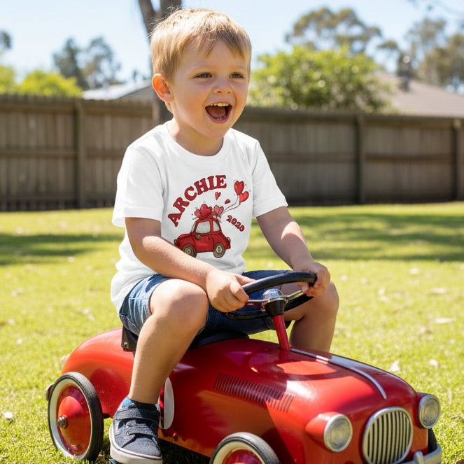Personalised Valentine's Day Love Car with Name and Year