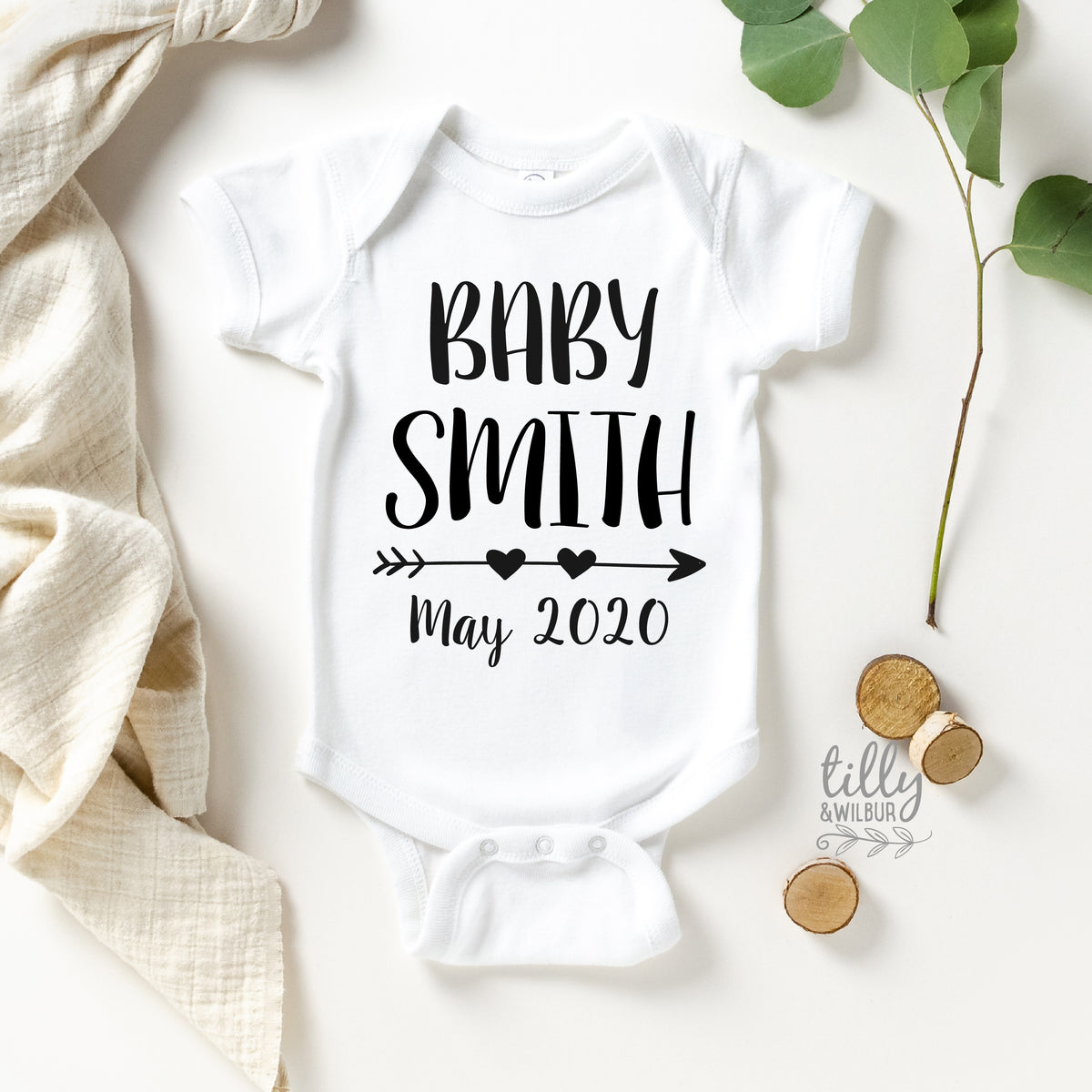 Pregnancy Announcement Bodysuit With Custom Name & Due Date (MORE COLOURS & STYLES)