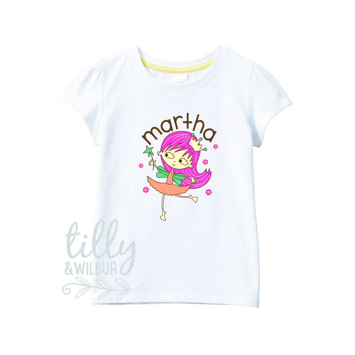 Fairy Princess T-Shirt For Girls, Girls Fairy Shirt, Princess Tee, Personalised Girls Clothing, Fairy Princess Baby Girl Outfit, G-W-SS-T