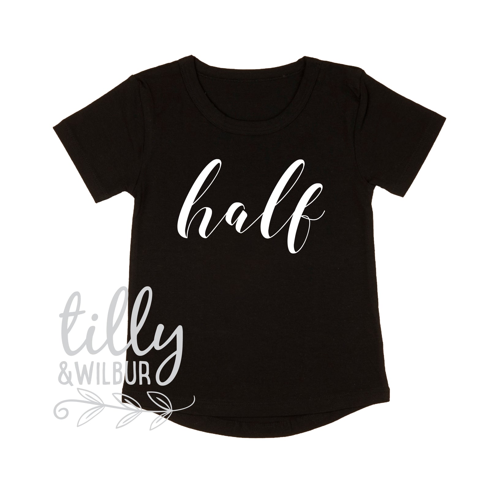 Half Birthday Baby T-Shirt, It's My Half Birthday, Script Design, Black T-Shirt, Baby Boy's Clothing, 6 Month Photoshoot Outfit, Milestone