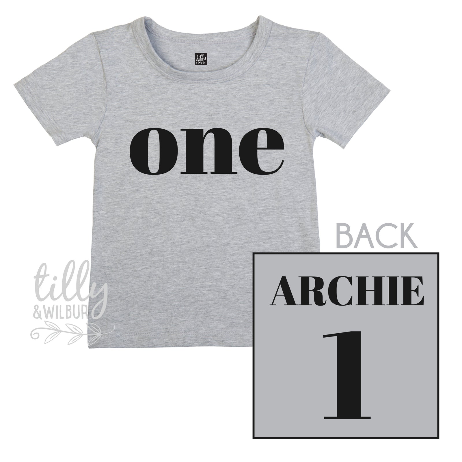 One Personalised Boys 1st Birthday T-Shirt, 1st Birthday Gift, First Birthday Tee, Name And Number 1 On Back Of Shirt, Cake Smash Outfit,
