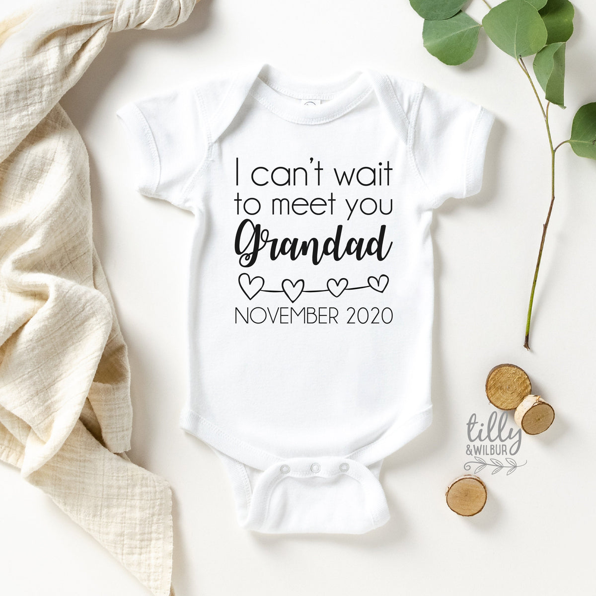 I Can't Wait To Meet You Grandad Baby Bodysuit, Grandparents Pregnancy Announcement, New Grandbaby Announcement, Grandpa Gift, Grandad Gift