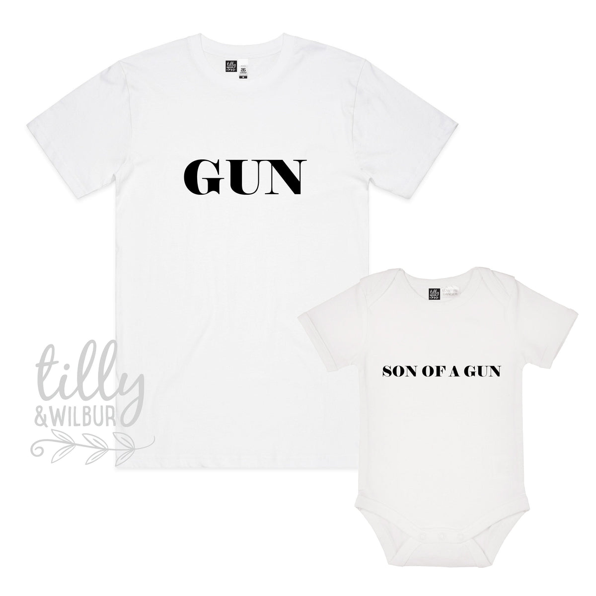 Gun Son Of A Gun Father Son Matching Shirts, Matching Dad And Baby, Matching Dad And Kid, Father's Day Gift, Newborn Gift, New Dad Shirt