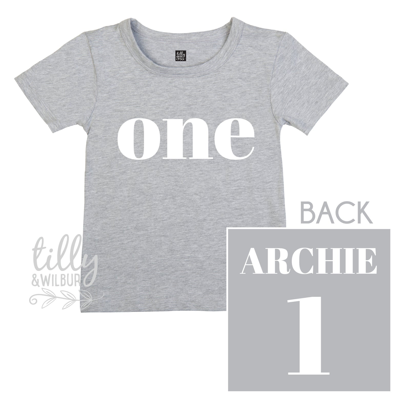 One Personalised Boys 1st Birthday T-Shirt, 1st Birthday Gift, First Birthday Tee, Name And Number 1 On Back Of Shirt, Cake Smash Outfit,