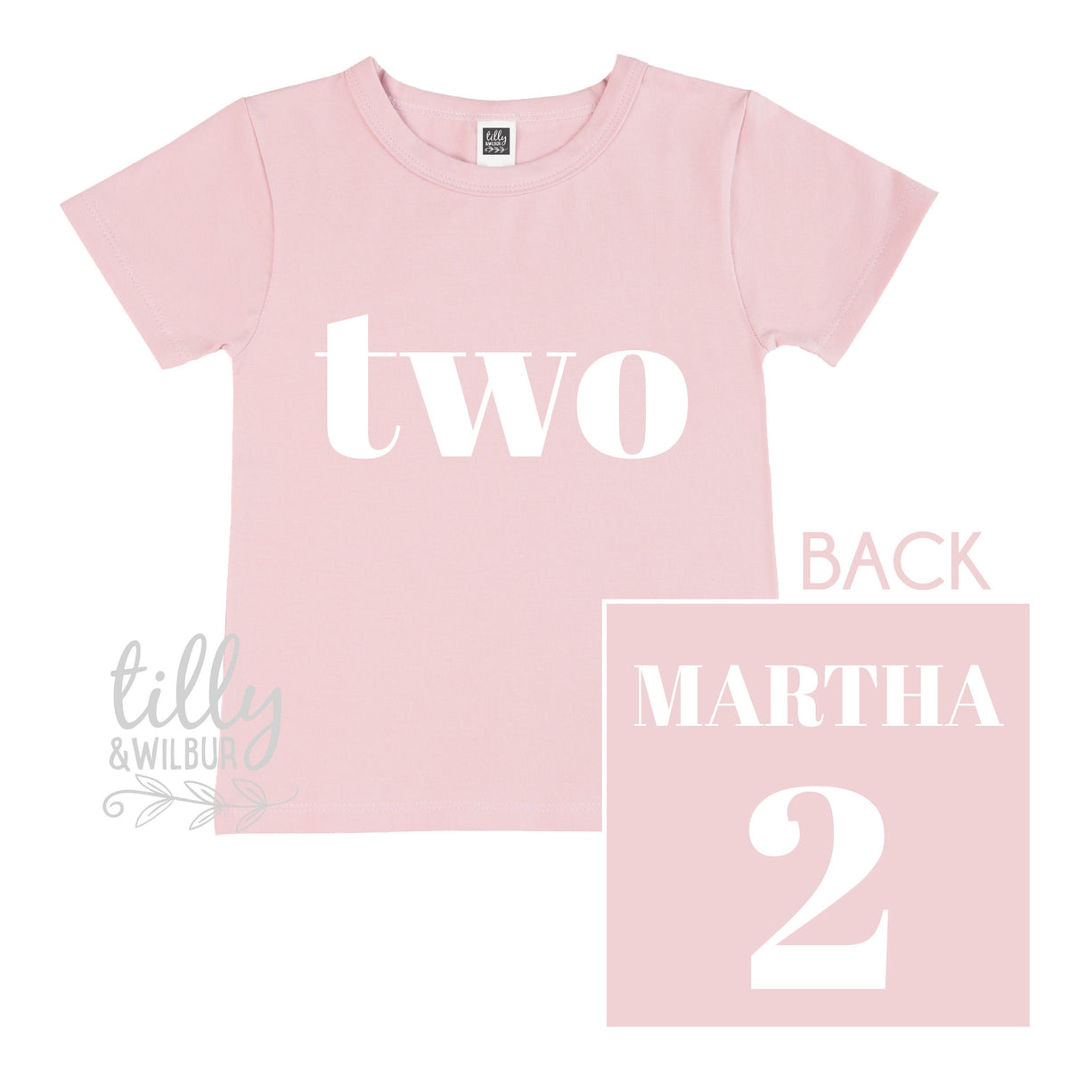 Two Personalised Girls 2nd Birthday T-Shirt