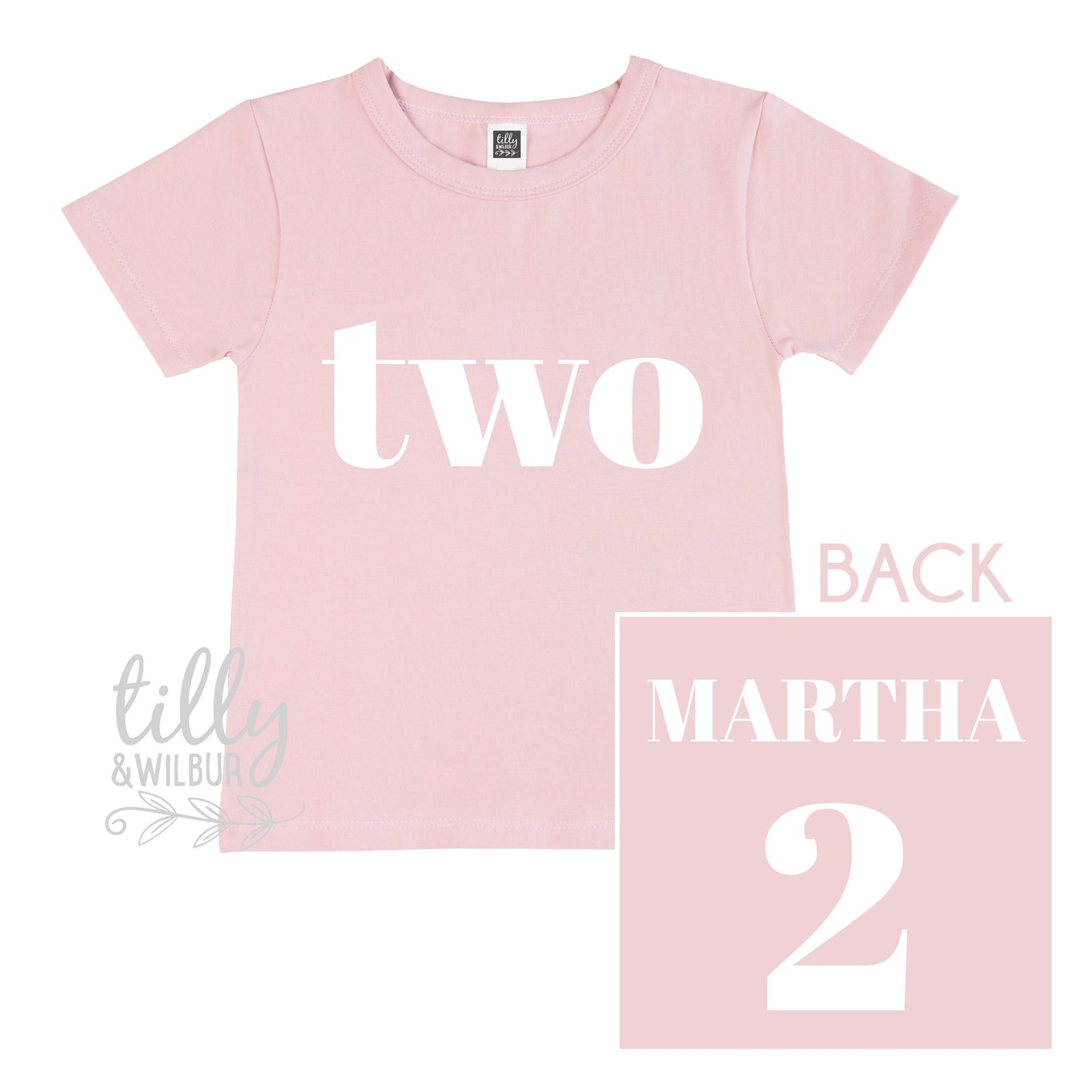 Two Personalised Girls 2nd Birthday T-Shirt