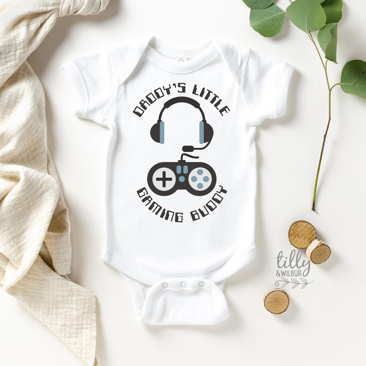 Daddy's Little Gaming Buddy, Daddy's New Gamer, Xbox, Playstation, Newborn Gift Baby Bodysuit, Gamer Baby, Game, Gamer, Playstation, Gaming