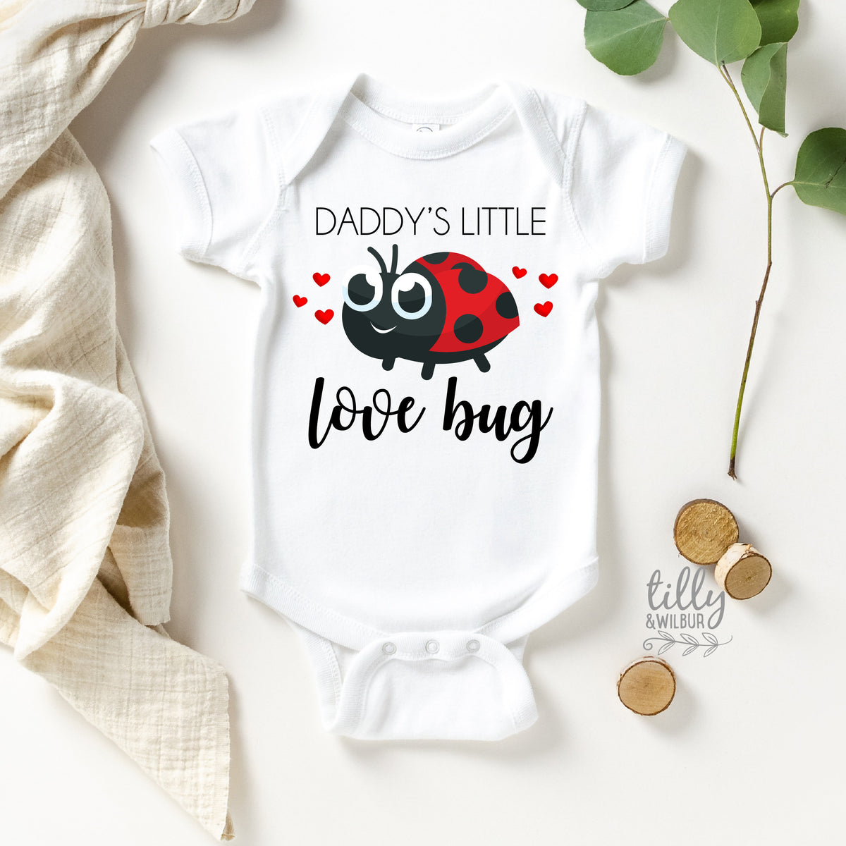 Daddy's Little Love Bug Baby Bodysuit, Valentine's Day Bodysuit, My 1st Valentine's Day, First Valentines Day Gift, Daddy's Little Valentine