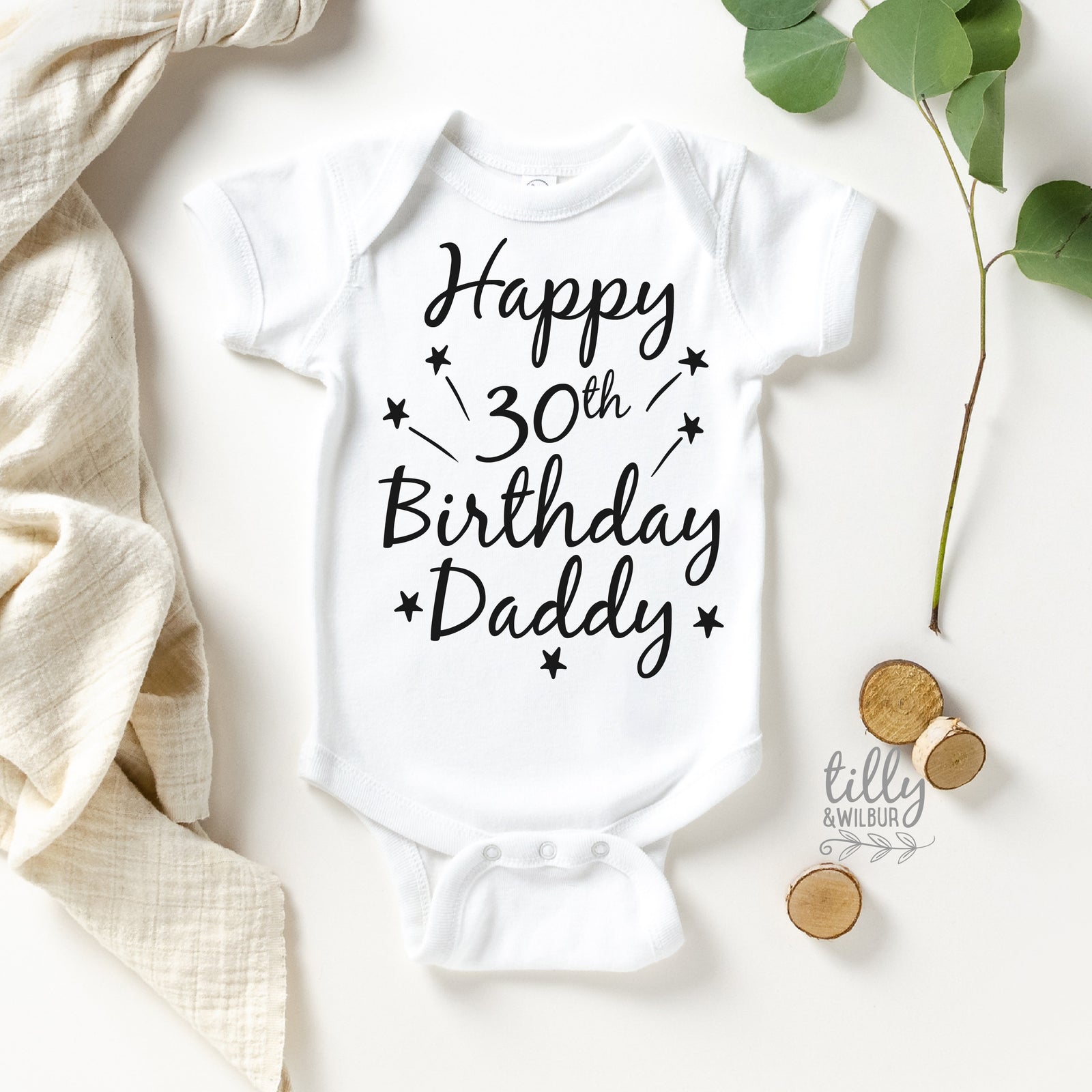 Happy 30th Birthday Daddy Baby Bodysuit, Happy Birthday, Dad's Birthday, Daddy's Birthday, Daddy Birthday Gift, Dad Birthday, Daddy Birthday