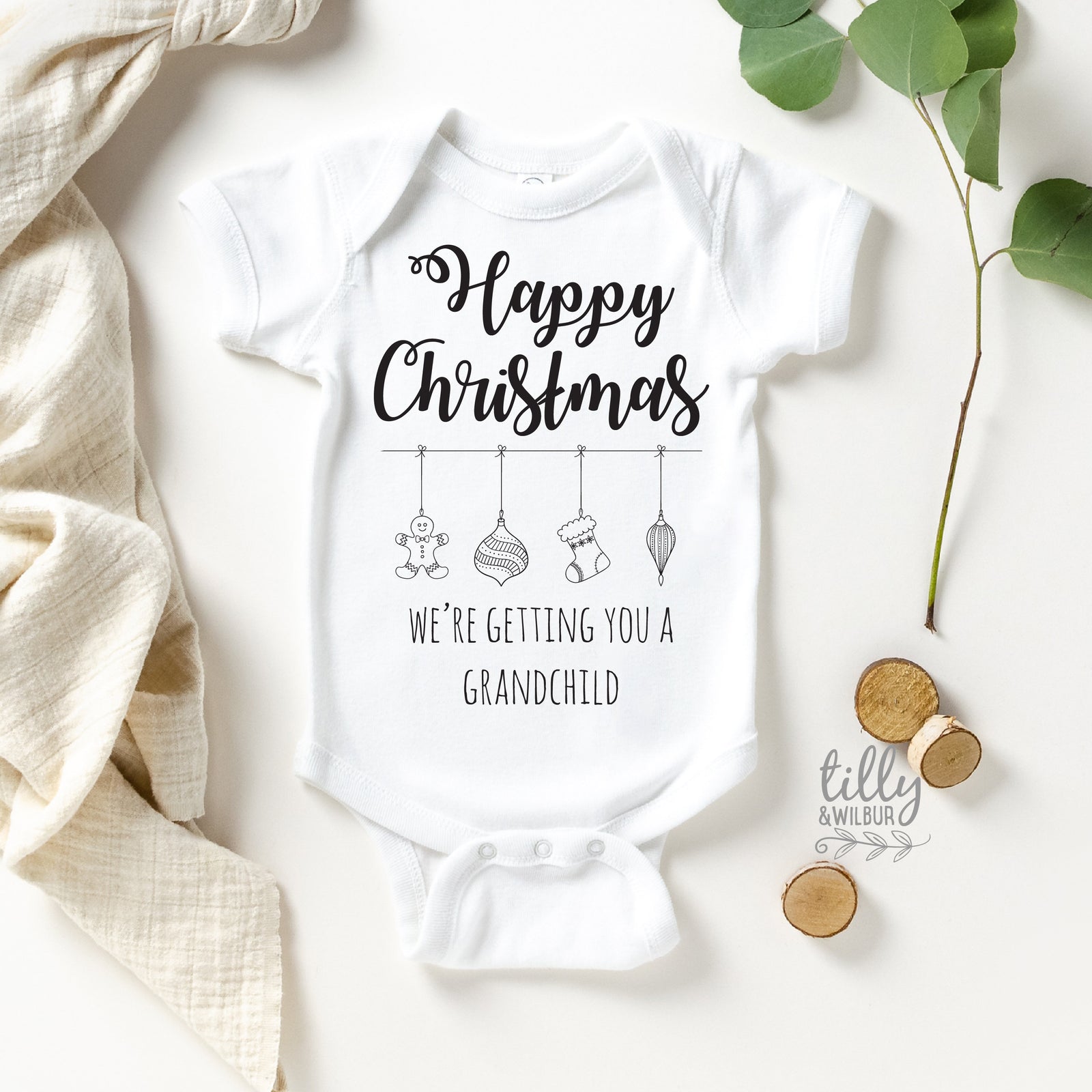 Happy Christmas We're Getting You A Grandchild, You're Going To Be Grandparents, Pregnancy Announcement, Baby Announcement, Grandparents