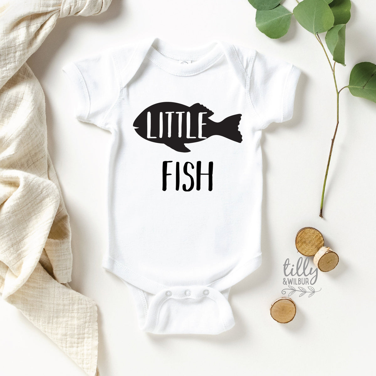 Little Fish Baby Bodysuit, Bodysuit Only - Add To Father Son Matching Shirts, Big Fish Little Fish, Matching Dad And Baby, Father's Day Gift